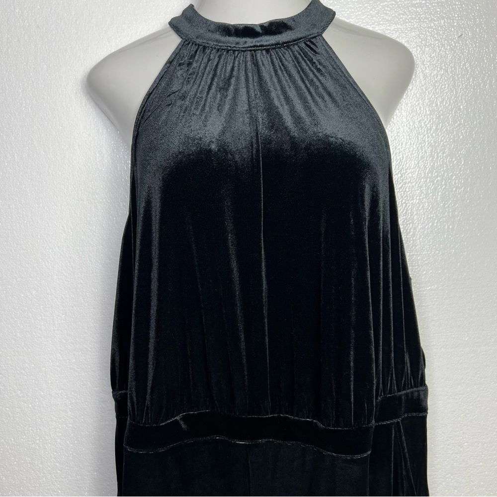 A New Day Black Velvet Halter cocktail party evening Jumpsuit NWT - Picture 2 of 8